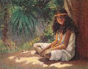 Helen Thomas Dranga Portrait of a Polynesian Girl Sweden oil painting artist